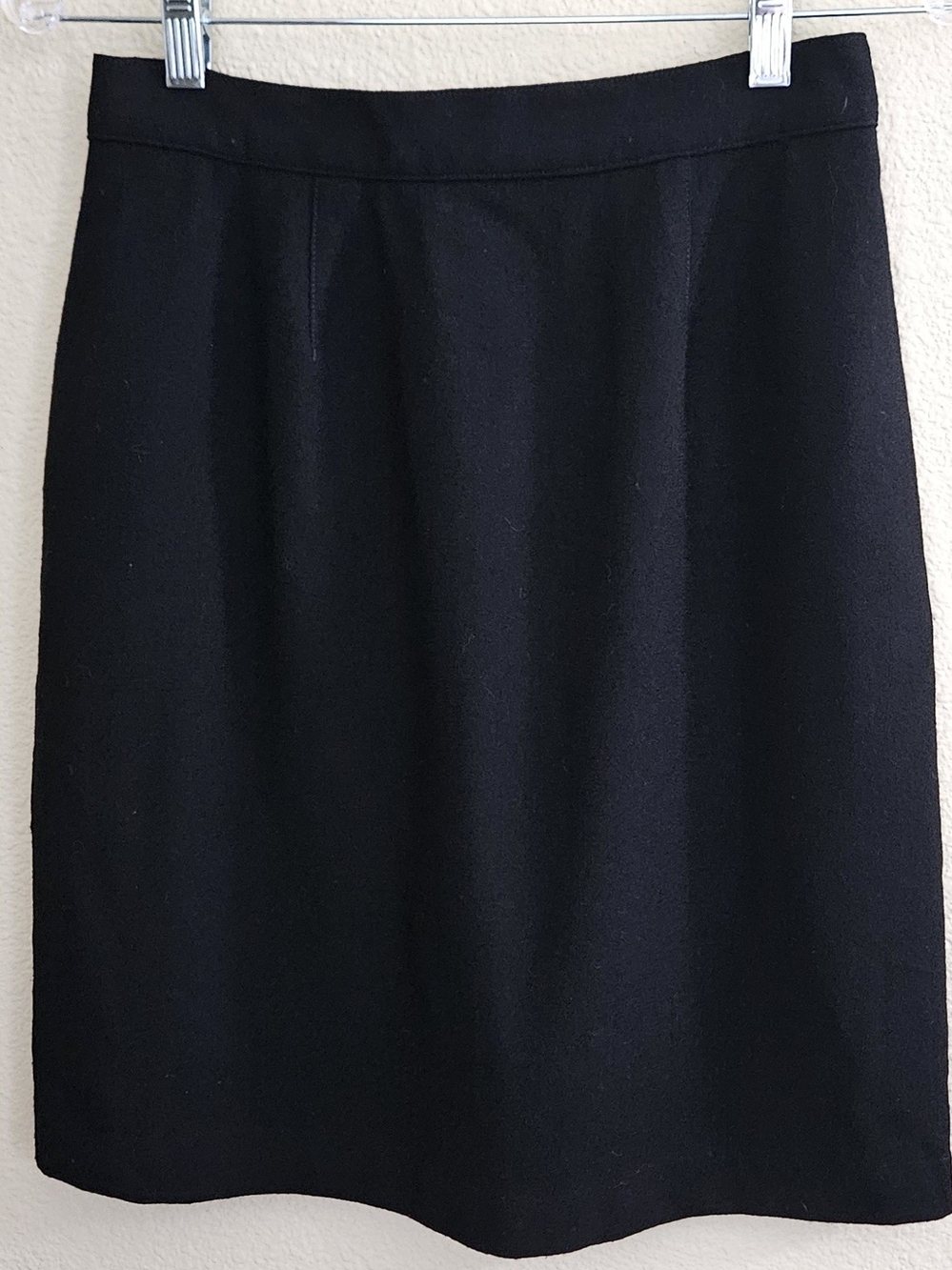 VINTAGE 90'S CACHE BLACK PENCIL WOOL SKIRT, CAREER CHIC.